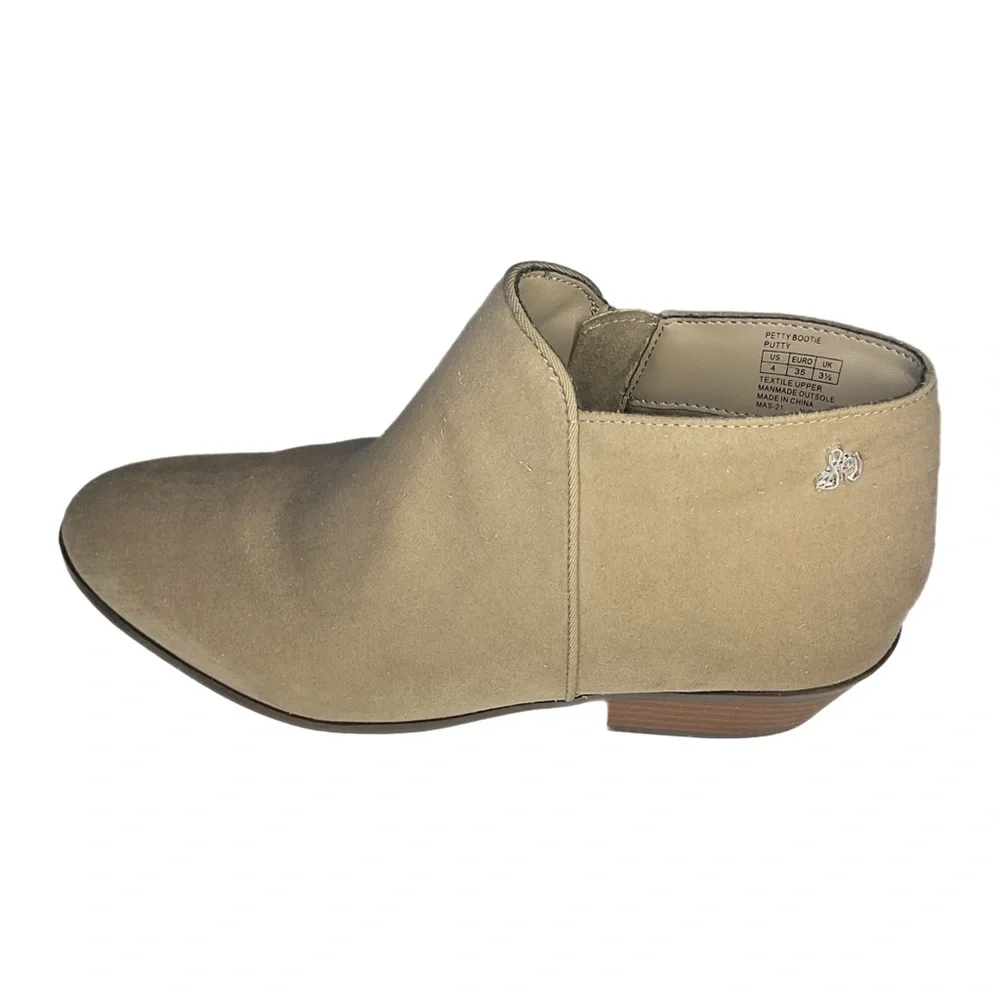 Sam Edelman “Petty Bootie” Sz 4 Putty/Tan Suede Heel Chelsea, also fits Youth 2